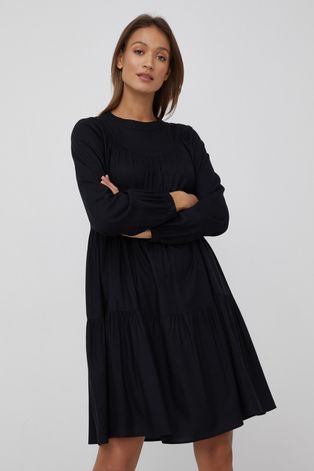 United Colors of Benetton rochie culoarea negru, mini, evazati