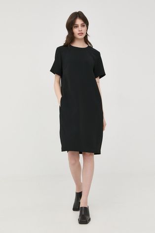 BOSS sukienka kolor czarny mini prosta