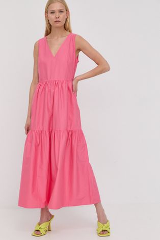 BOSS rochie culoarea roz, maxi, oversize