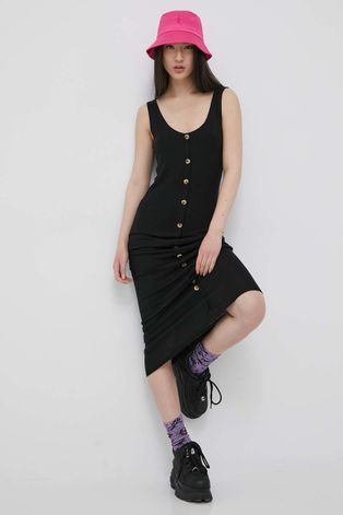 Brave Soul sukienka kolor czarny maxi dopasowana