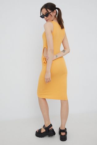 Brave Soul sukienka kolor pomarańczowy mini dopasowana