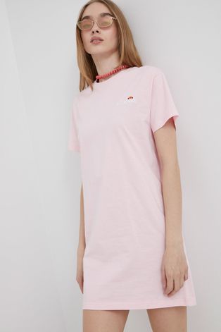 Ellesse sukienka bawełniana kolor różowy mini prosta