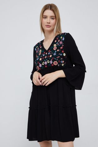 Haljina Vero Moda boja: crna, mini, širi se prema dolje