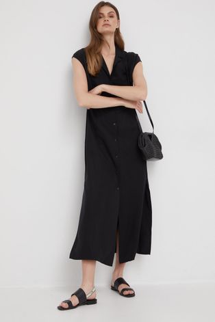Платье Calvin Klein цвет чёрный maxi расклешённая