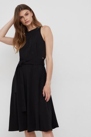 Φόρεμα Armani Exchange χρώμα: μαύρο,