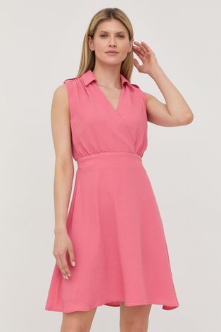 Сукня Morgan колір рожевий mini розкльошена