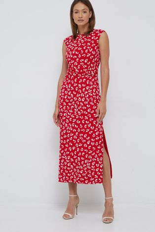 Сукня Lauren Ralph Lauren колір червоний midi пряма