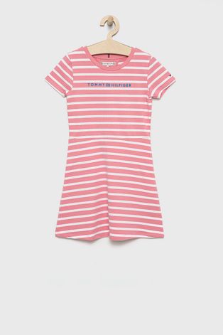 Παιδικό φόρεμα Tommy Hilfiger χρώμα: ροζ,