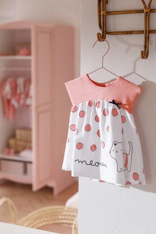 Сукня для немовлят Mayoral Newborn колір рожевий mini розкльошена