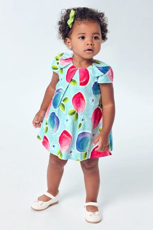 Дитяча сукня Mayoral колір бірюзовий mini розкльошена