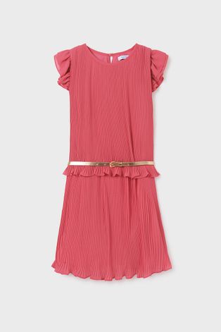 Mayoral Sukienka dziecięca kolor różowy mini rozkloszowana