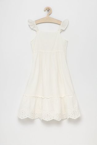 Dječja haljina GAP boja: bijela, midi, širi se prema dolje
