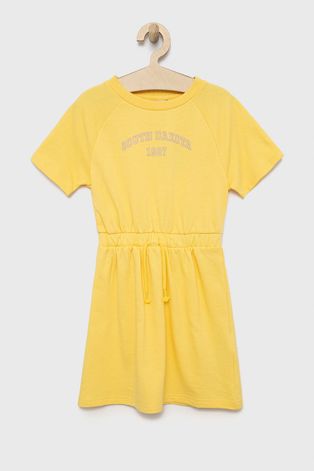 Dievčenské šaty Kids Only žltá farba, mini, rovný strih