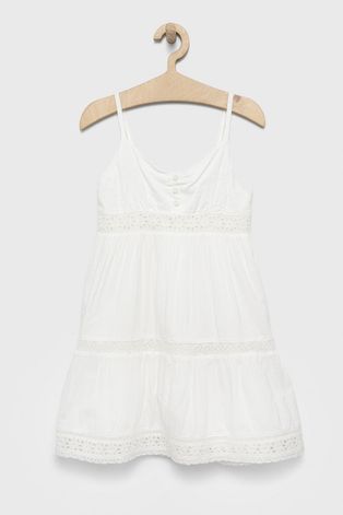 Dječja haljina GAP boja: bijela, mini, širi se prema dolje