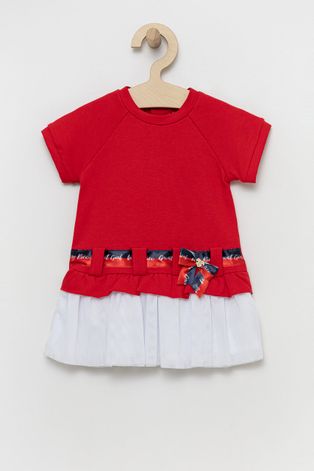Dječja haljina Birba&Trybeyond boja: crvena, mini, ravna