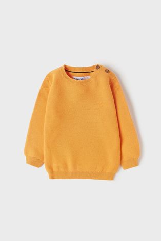 Дитячий бавовняний светер Mayoral колір помаранчевий легкий