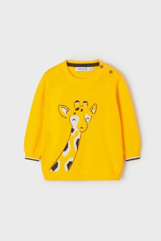 Детский хлопковый свитер Mayoral цвет жёлтый лёгкий