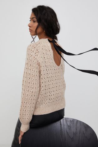 Y.A.S gyapjúkeverék pulóver női, bézs