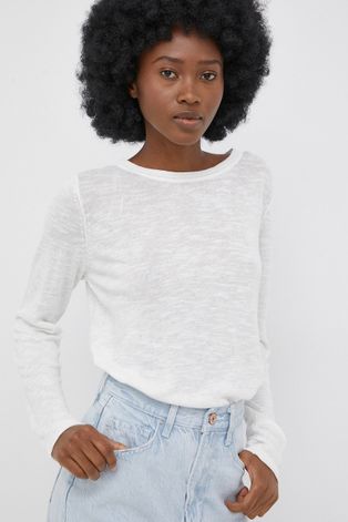 Льняний светр Tom Tailor жіночий колір білий легкий