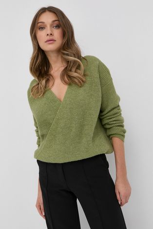 Bardot Sweter z domieszką wełny damski kolor beżowy