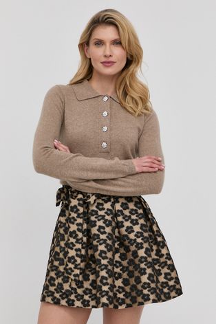 Custommade kasmír pulóver könnyű, női, barna