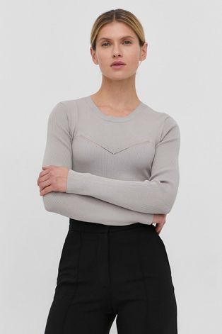 Пуловер Bruuns Bazaar Celosia дамски в сиво от лека материя