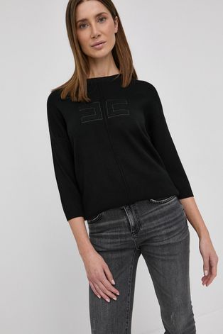 Elisabetta Franchi pulóver könnyű, női, fekete