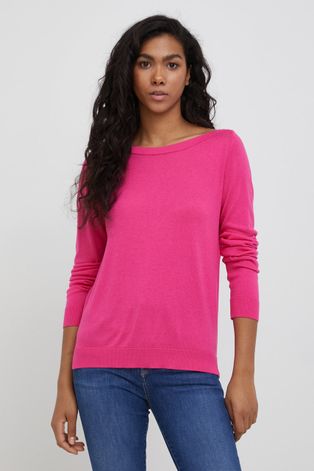 United Colors of Benetton pulóver könnyű, női, rózsaszín
