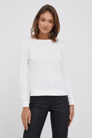 Свитер с примесью шелка Calvin Klein женский цвет белый лёгкий