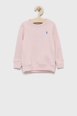 Polo Ralph Lauren bluza copii culoarea roz, neted