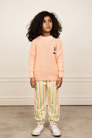Детский хлопковый свитер Mini Rodini цвет розовый