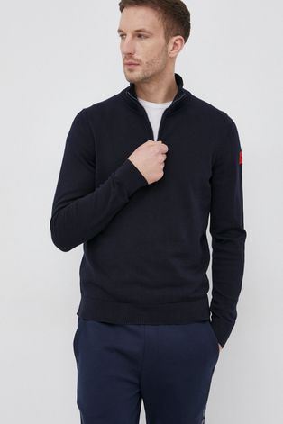 Hugo pulover de bumbac barbati, culoarea albastru marin, light