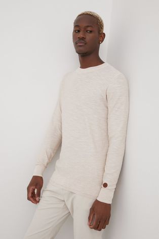 Pamučni pulover Tom Tailor za muškarce, boja: bež, lagani