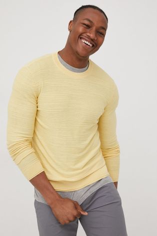 Pamučni pulover Tom Tailor za muškarce, boja: žuta, lagani