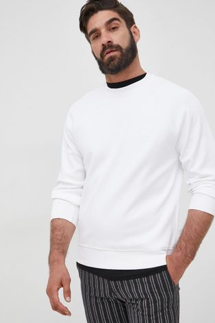 United Colors of Benetton bluza męska kolor biały gładka