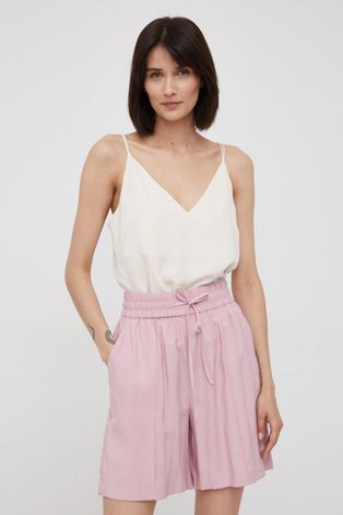 Kratke hlače Y.A.S za žene, boja: ružičasta, glatki materijal, visoki struk