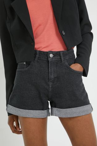 Traper kratke hlače JDY za žene, boja: crna, glatki materijal, srednje visoki struk