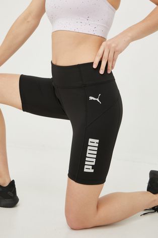 Къс панталон за трениране Puma Ready To Go в черно с принт със стандартна талия