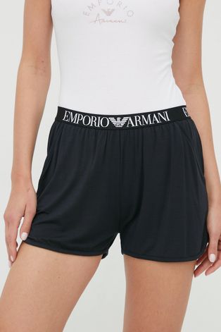 Emporio Armani Underwear szorty damskie kolor czarny gładkie high waist