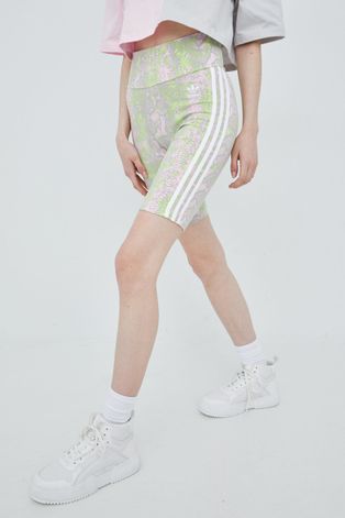 adidas Originals rövidnadrág HT5967 női, mintás, magas derekú