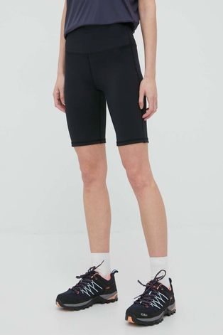 Outhorn pantaloni scurți de antrenament femei, culoarea negru, neted, high waist