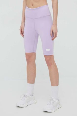 Arkk Copenhagen szorty damskie kolor fioletowy gładkie high waist