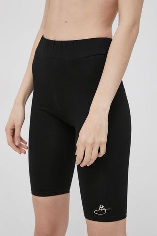 Къси панталони Sixth June дамско в черно с апликация с висока талия