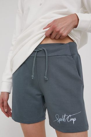 CMP pantaloni scurti femei, culoarea gri, neted, medium waist