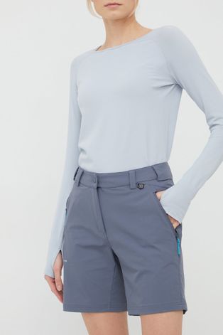 Kratke outdoor hlače Viking Expander za žene, boja: siva, glatki materijal, srednje visoki struk