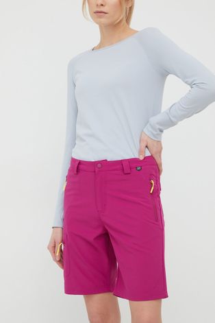 Kratke outdoor hlače Viking Sumatra za žene, boja: ružičasta, glatki materijal, visoki struk