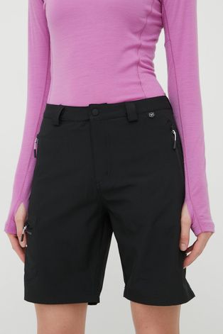 Kratke outdoor hlače Viking Sumatra za žene, boja: crna, glatki materijal, visoki struk