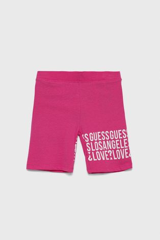 Детски къси панталони Guess в розово с принт
