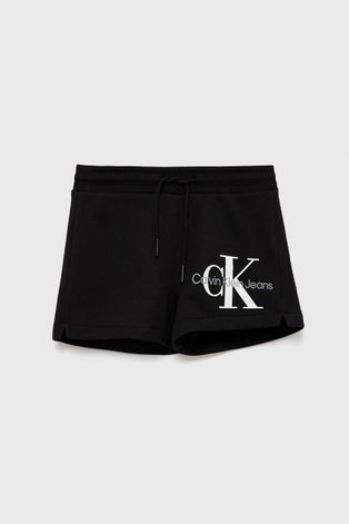 Calvin Klein Jeans gyerek rövidnadrág fekete, nyomott mintás