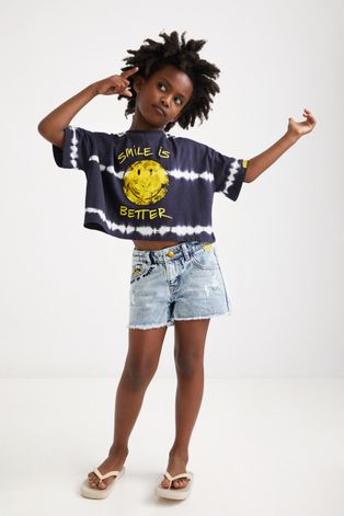 Дитячі джинсові шорти Desigual з аплікацією регульована талія